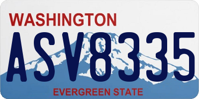 WA license plate ASV8335
