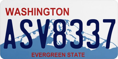 WA license plate ASV8337