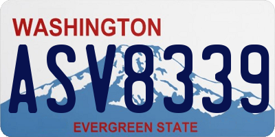 WA license plate ASV8339