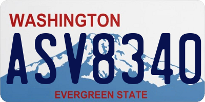 WA license plate ASV8340