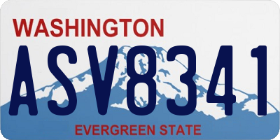 WA license plate ASV8341
