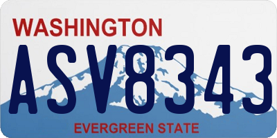 WA license plate ASV8343