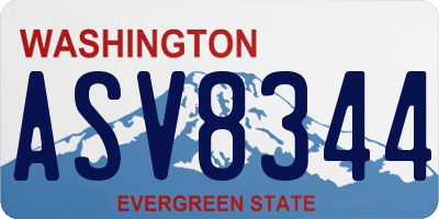 WA license plate ASV8344