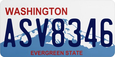 WA license plate ASV8346