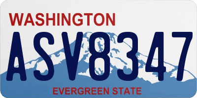 WA license plate ASV8347