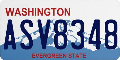 WA license plate ASV8348