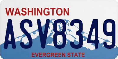 WA license plate ASV8349