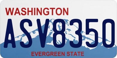 WA license plate ASV8350
