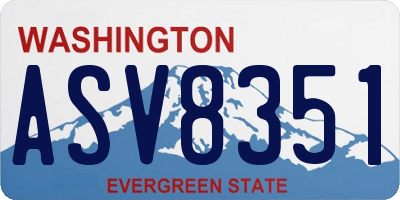 WA license plate ASV8351