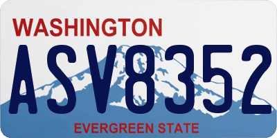 WA license plate ASV8352