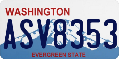 WA license plate ASV8353