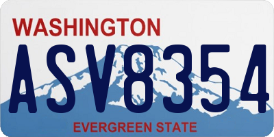 WA license plate ASV8354