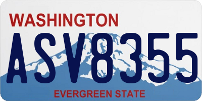 WA license plate ASV8355