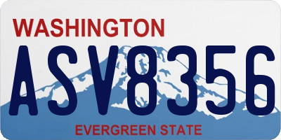 WA license plate ASV8356