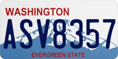 WA license plate ASV8357