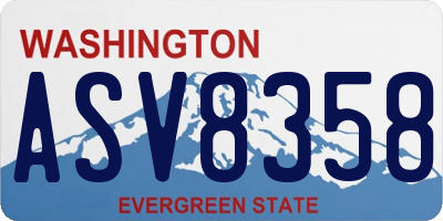 WA license plate ASV8358