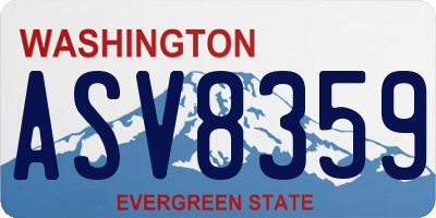 WA license plate ASV8359