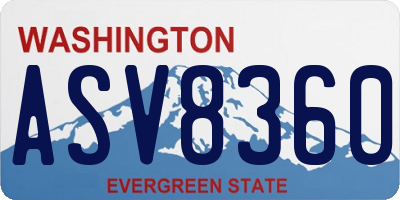 WA license plate ASV8360