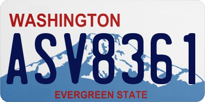 WA license plate ASV8361