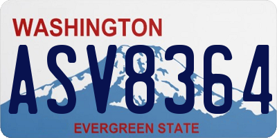WA license plate ASV8364