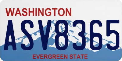 WA license plate ASV8365