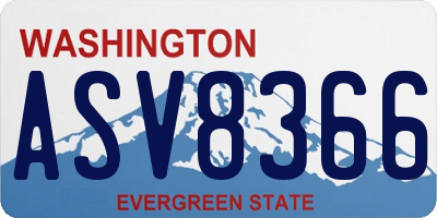 WA license plate ASV8366