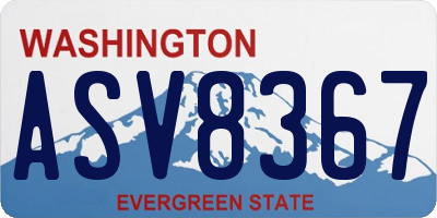 WA license plate ASV8367