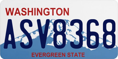 WA license plate ASV8368