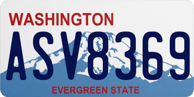 WA license plate ASV8369