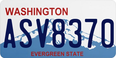 WA license plate ASV8370