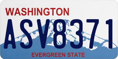 WA license plate ASV8371