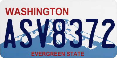 WA license plate ASV8372