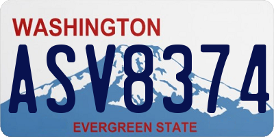 WA license plate ASV8374