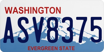 WA license plate ASV8375