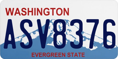 WA license plate ASV8376