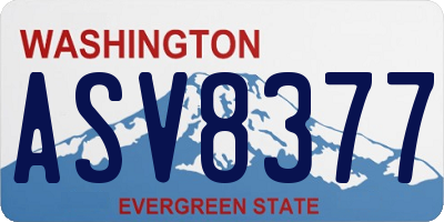 WA license plate ASV8377