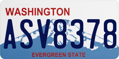 WA license plate ASV8378