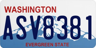 WA license plate ASV8381