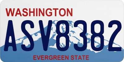WA license plate ASV8382