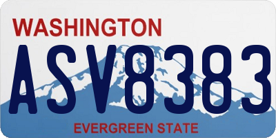 WA license plate ASV8383