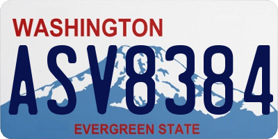 WA license plate ASV8384