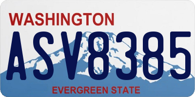 WA license plate ASV8385