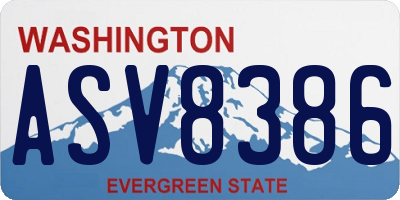 WA license plate ASV8386
