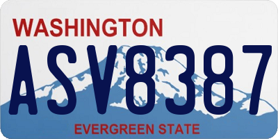 WA license plate ASV8387