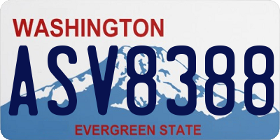 WA license plate ASV8388