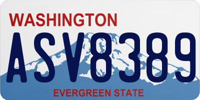 WA license plate ASV8389