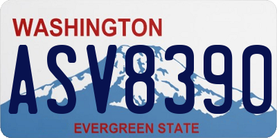 WA license plate ASV8390