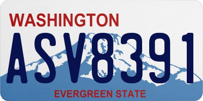 WA license plate ASV8391