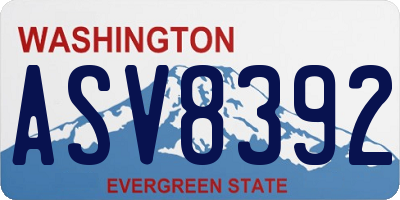 WA license plate ASV8392