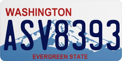 WA license plate ASV8393